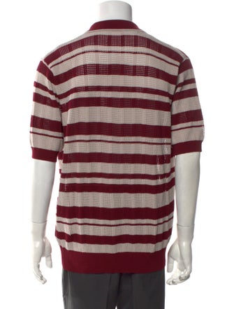Dries Van Noten Striped Collar Polo Sweater