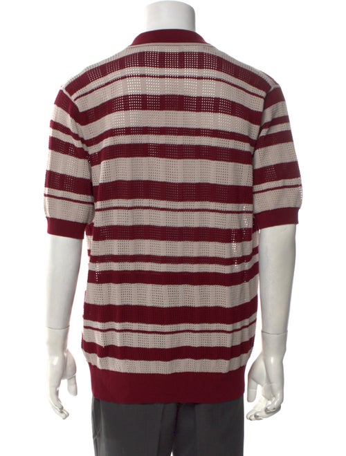 Dries Van Noten Striped Collar Polo Sweater