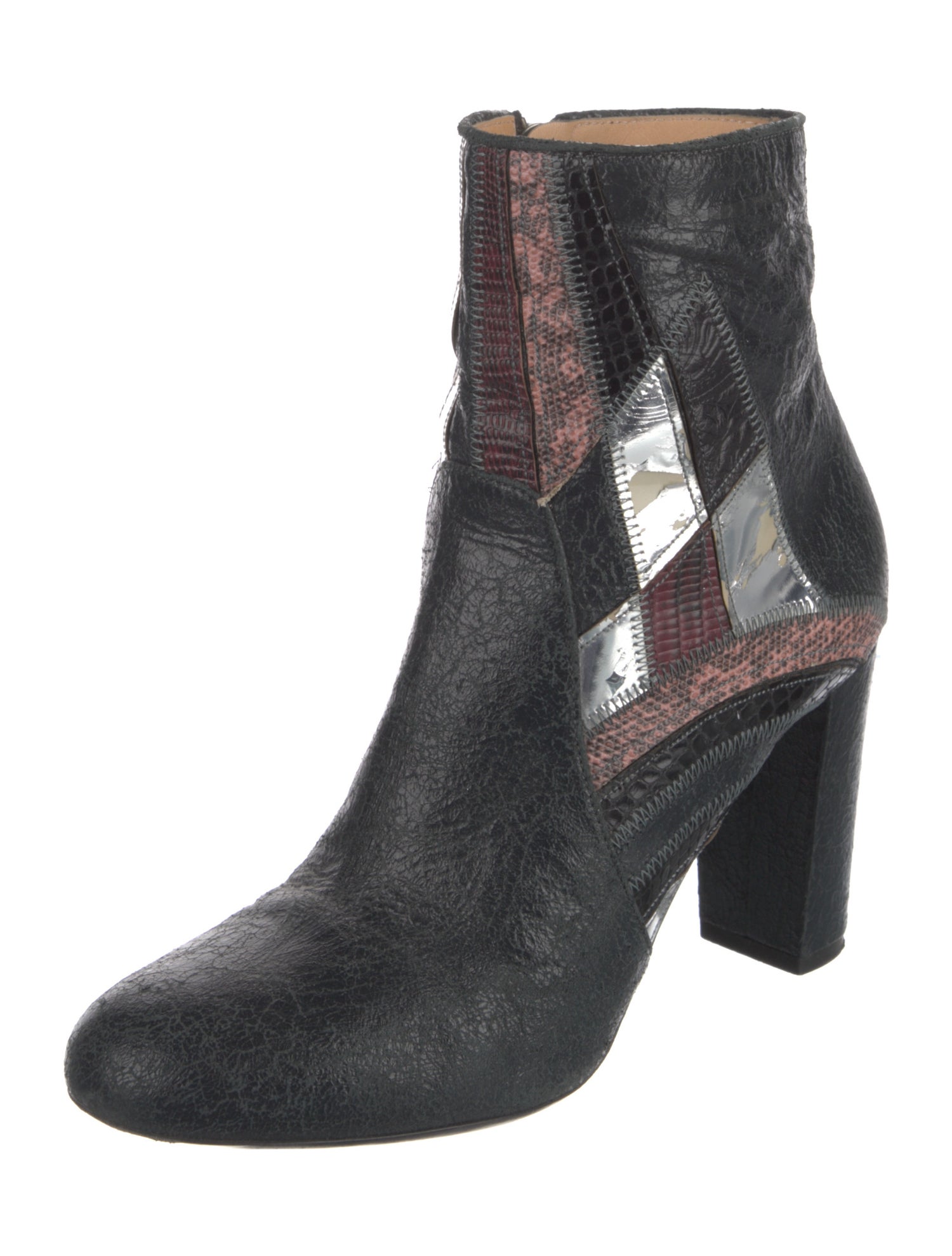 Dries Van Noten Leather Animal Print Boots