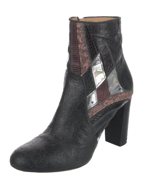 Dries Van Noten Leather Animal Print Boots