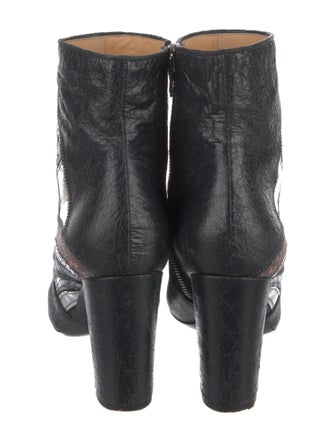 Dries Van Noten Leather Animal Print Boots