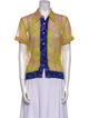 Dries Van Noten Printed Short Sleeve Button-Up Top