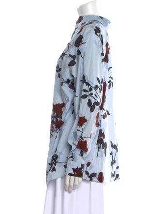 Dries Van Noten Floral Print Mock Neck Sweatshirt