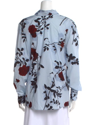 Dries Van Noten Floral Print Mock Neck Sweatshirt