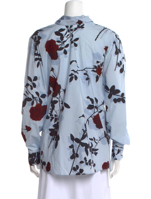 Dries Van Noten Floral Print Mock Neck Sweatshirt