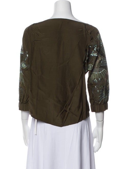 Dries Van Noten Silk Bateau Neckline Blouse