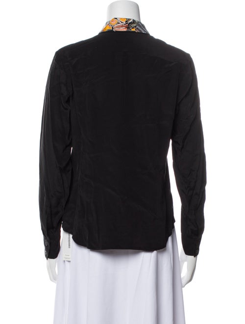 Dries Van Noten Silk Long Sleeve Button-Up Top