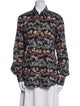 Dries Van Noten Floral Print Long Sleeve Button-Up Top