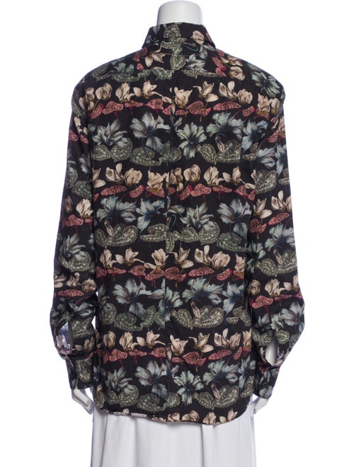 Dries Van Noten Floral Print Long Sleeve Button-Up Top