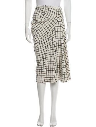 Dries Van Noten Plaid Print Midi Length Skirt