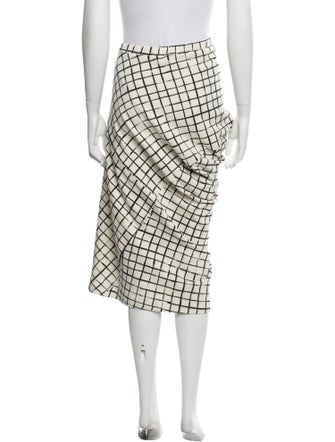 Dries Van Noten Plaid Print Midi Length Skirt