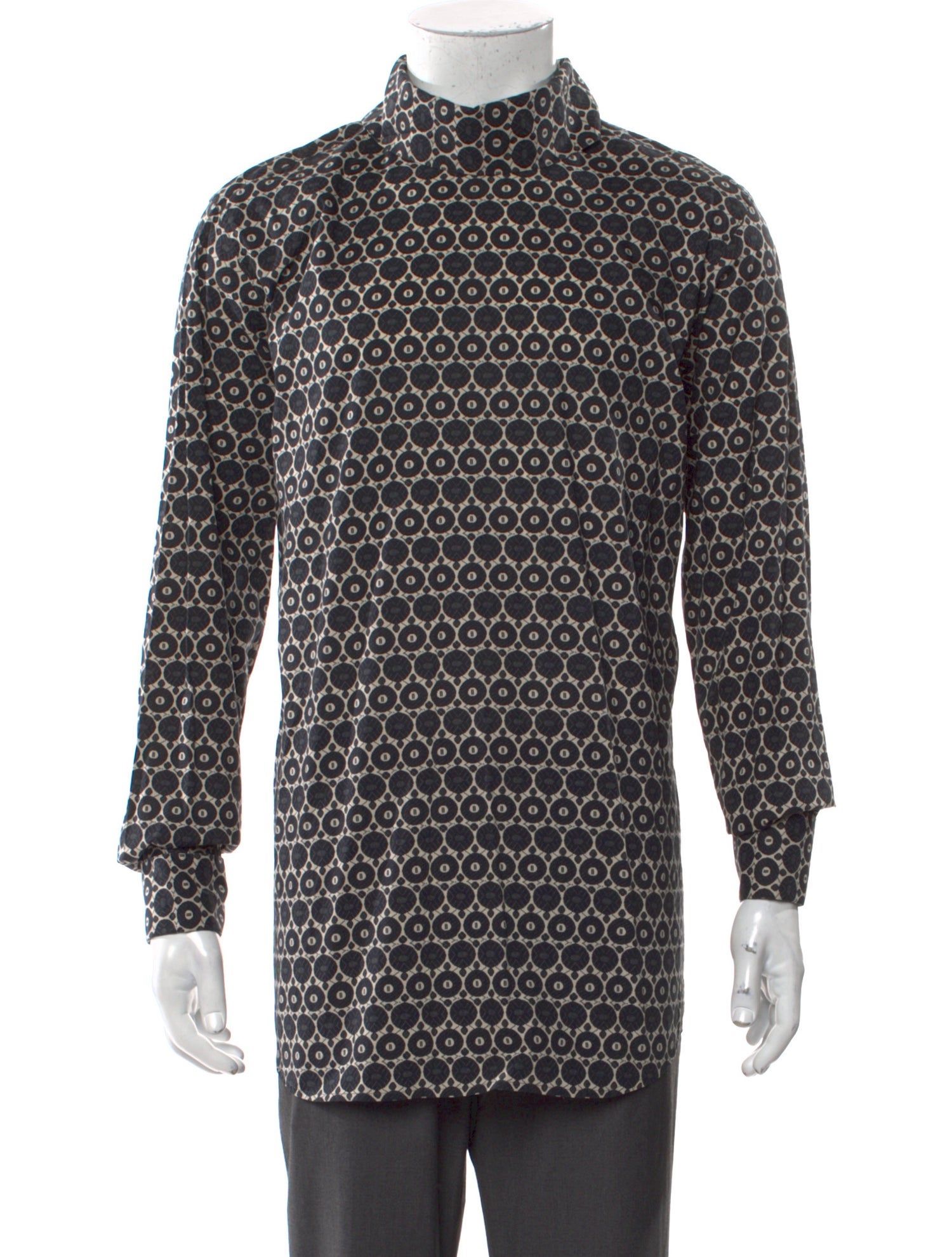 Dries Van Noten Polka Dot Print Long Sleeve Shirt