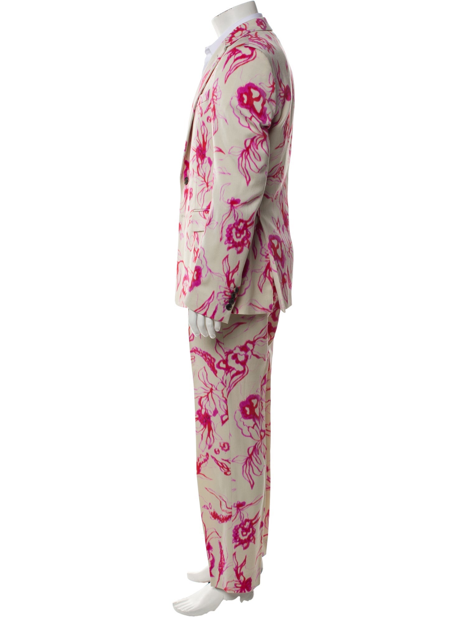 Dries Van Noten Wool Printed Two-Piece Suit w/ Tags