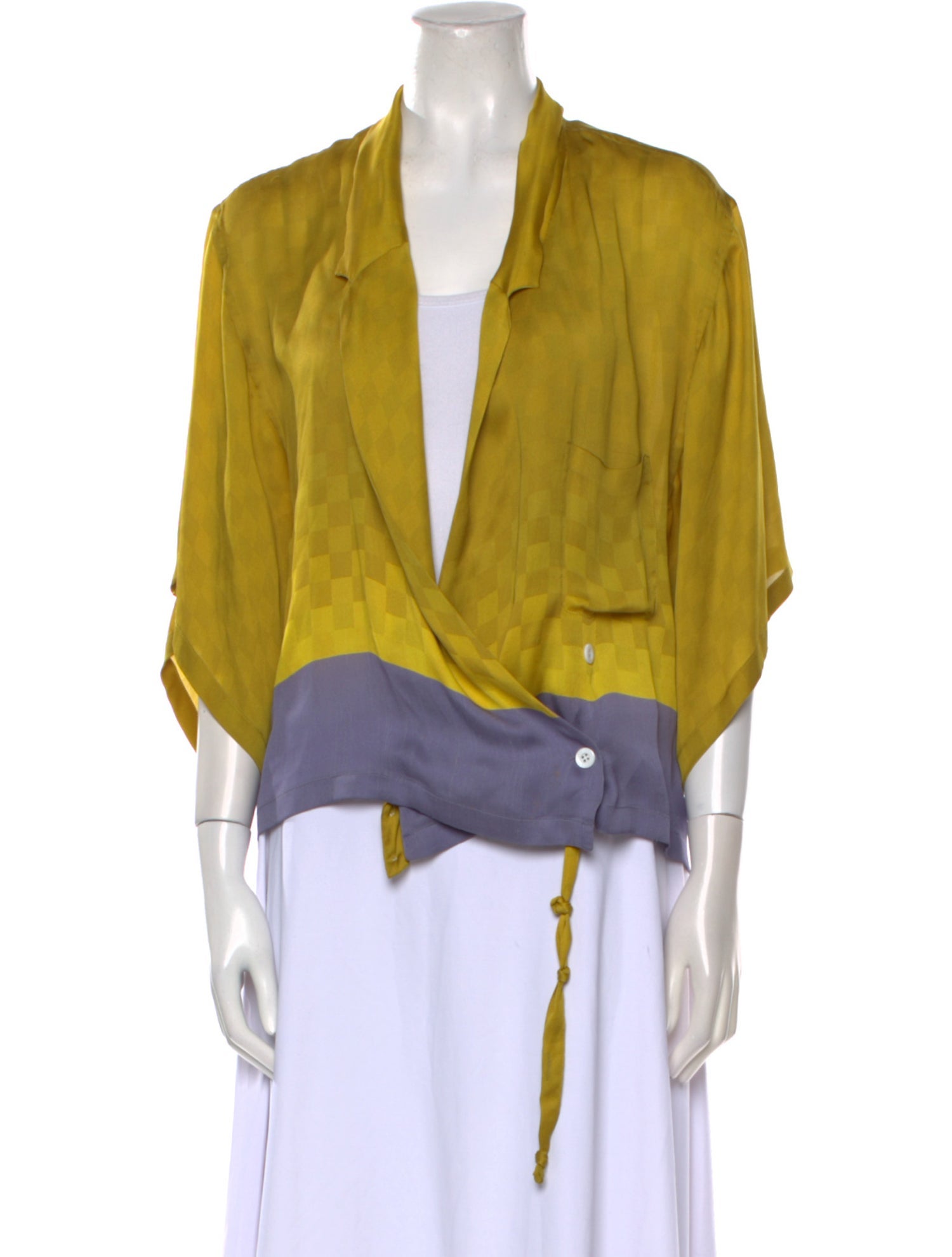 Dries Van Noten Silk V-Neck Blouse