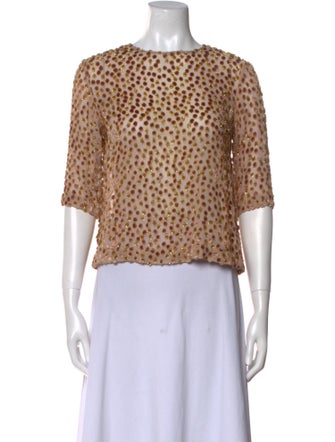 Dries Van Noten Polka Dot Print Bateau Neckline Blouse