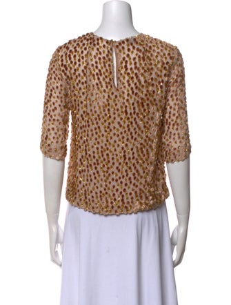 Dries Van Noten Polka Dot Print Bateau Neckline Blouse