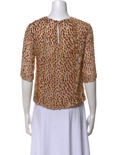 Dries Van Noten Polka Dot Print Bateau Neckline Blouse