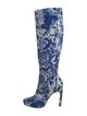 Dries Van Noten Patent Leather Floral Print Boots