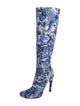 Dries Van Noten Patent Leather Floral Print Boots