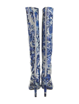 Dries Van Noten Patent Leather Floral Print Boots