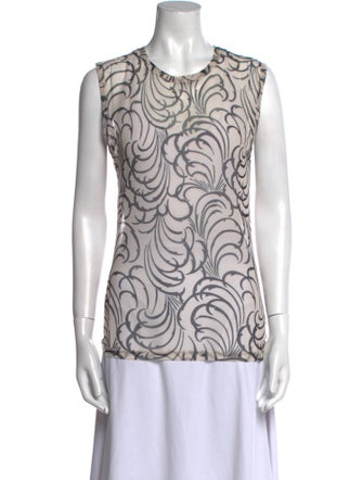 Dries Van Noten Printed Crew Neck Top