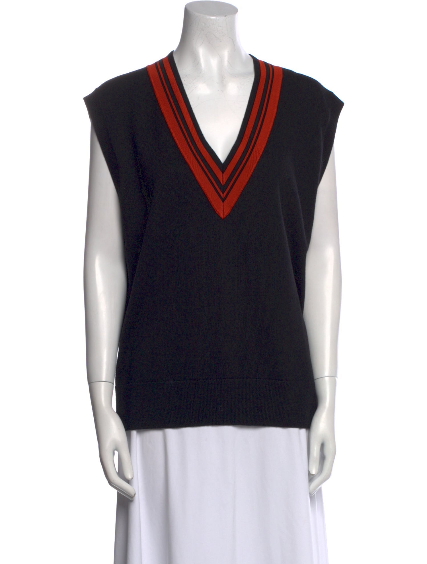 Dries Van Noten Merino Wool Colorblock Pattern Top