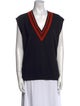 Dries Van Noten Merino Wool Colorblock Pattern Top