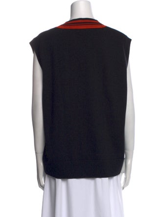 Dries Van Noten Merino Wool Colorblock Pattern Top
