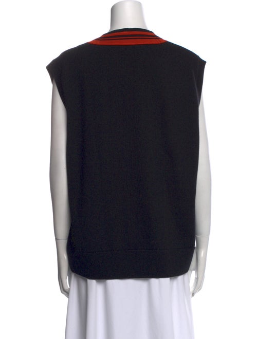Dries Van Noten Merino Wool Colorblock Pattern Top