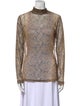 Dries Van Noten Animal Print Mock Neck Top