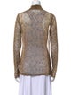 Dries Van Noten Animal Print Mock Neck Top