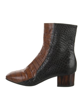 Dries Van Noten Leather Animal Print Chelsea Boots
