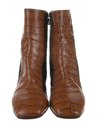 Dries Van Noten Leather Animal Print Chelsea Boots