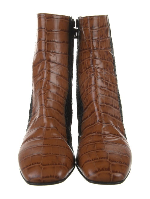 Dries Van Noten Leather Animal Print Chelsea Boots