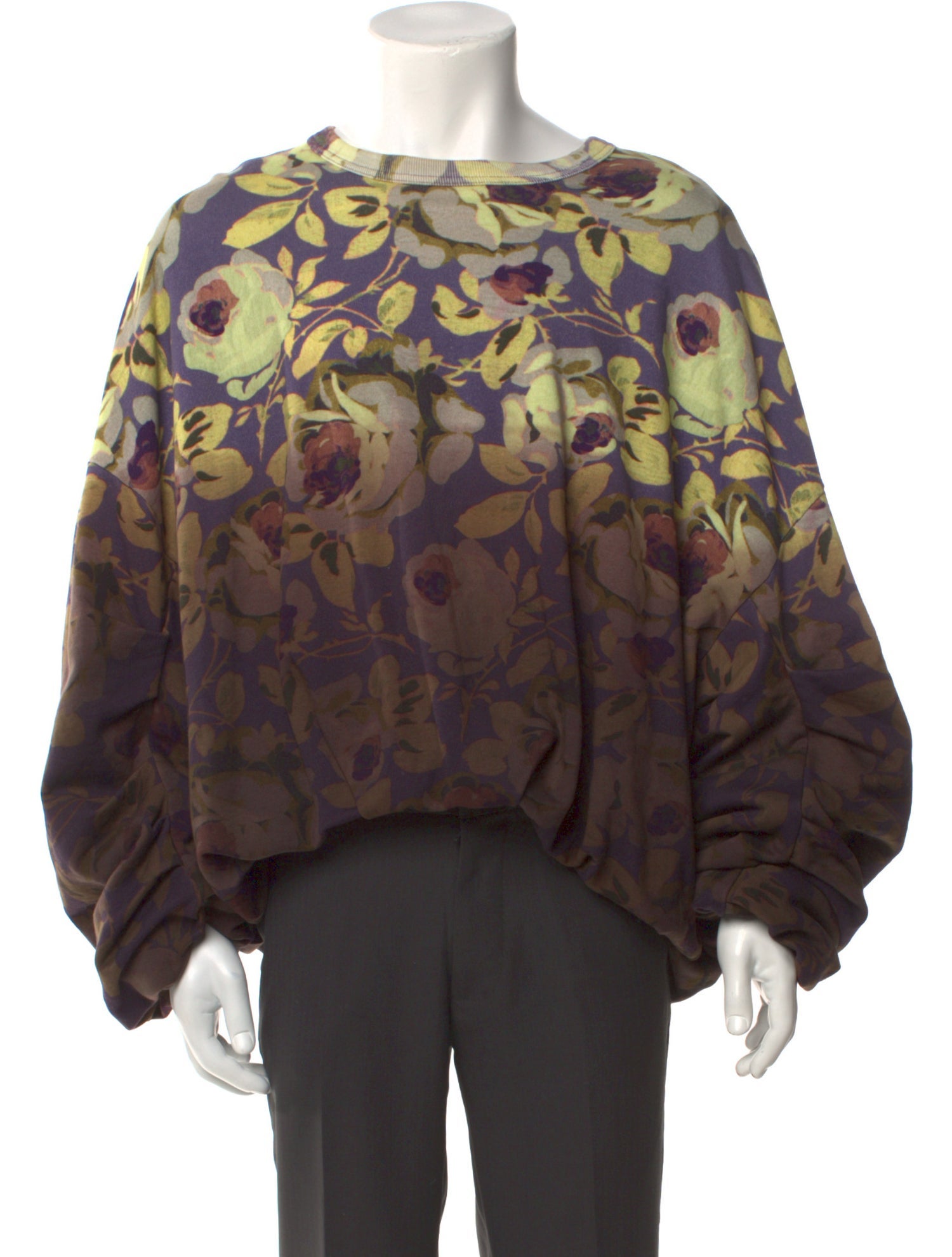 Dries Van Noten Floral Print Crew Neck Pullover