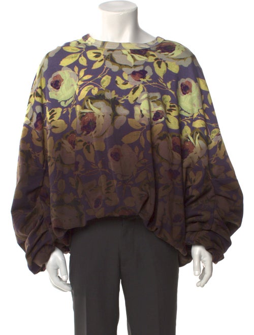 Dries Van Noten Floral Print Crew Neck Pullover