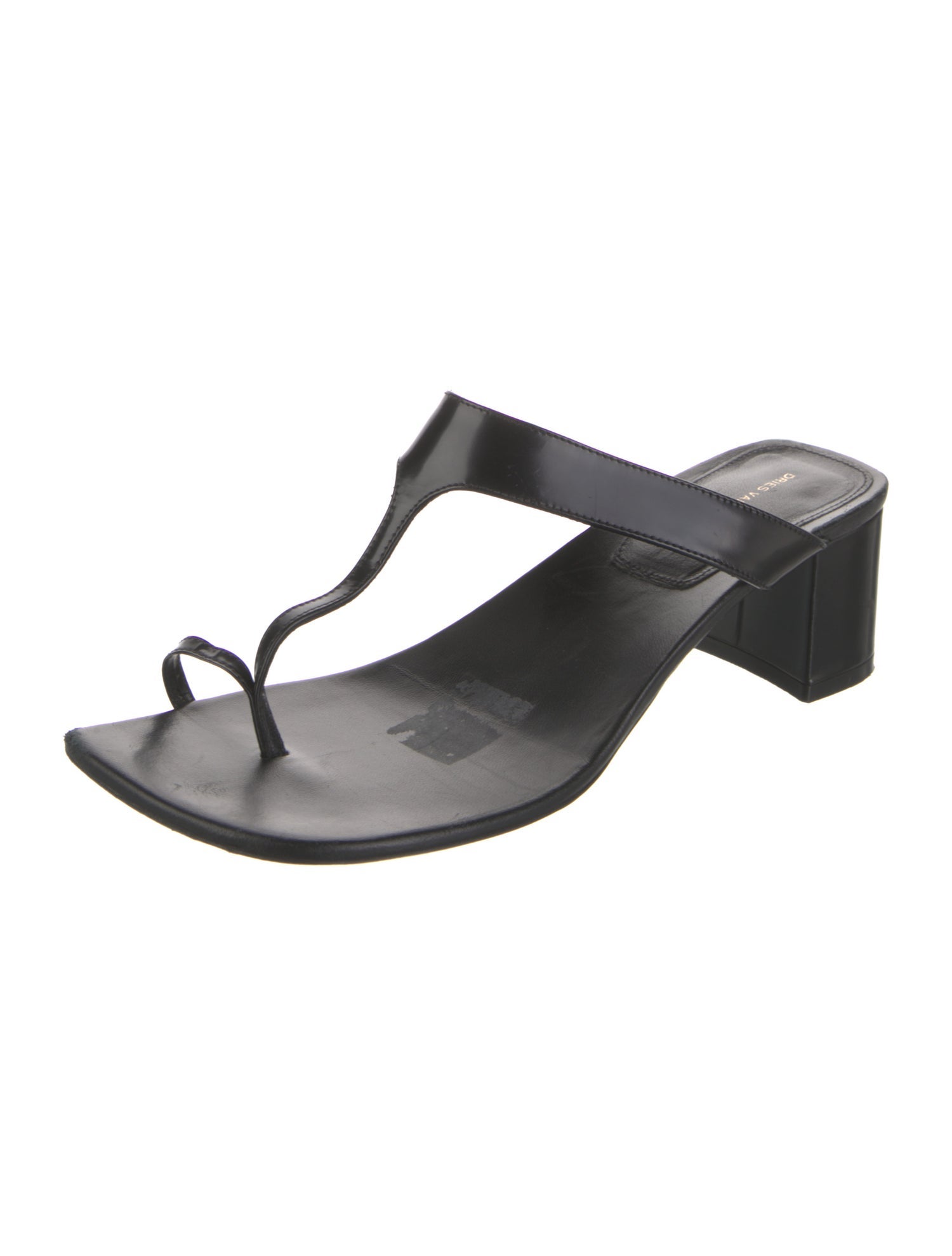 Dries Van Noten Leather T-Strap Sandals