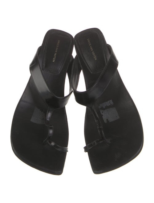 Dries Van Noten Leather T-Strap Sandals