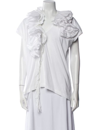 Dries Van Noten V-Neck Short Sleeve Blouse