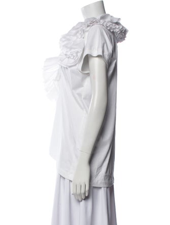 Dries Van Noten V-Neck Short Sleeve Blouse