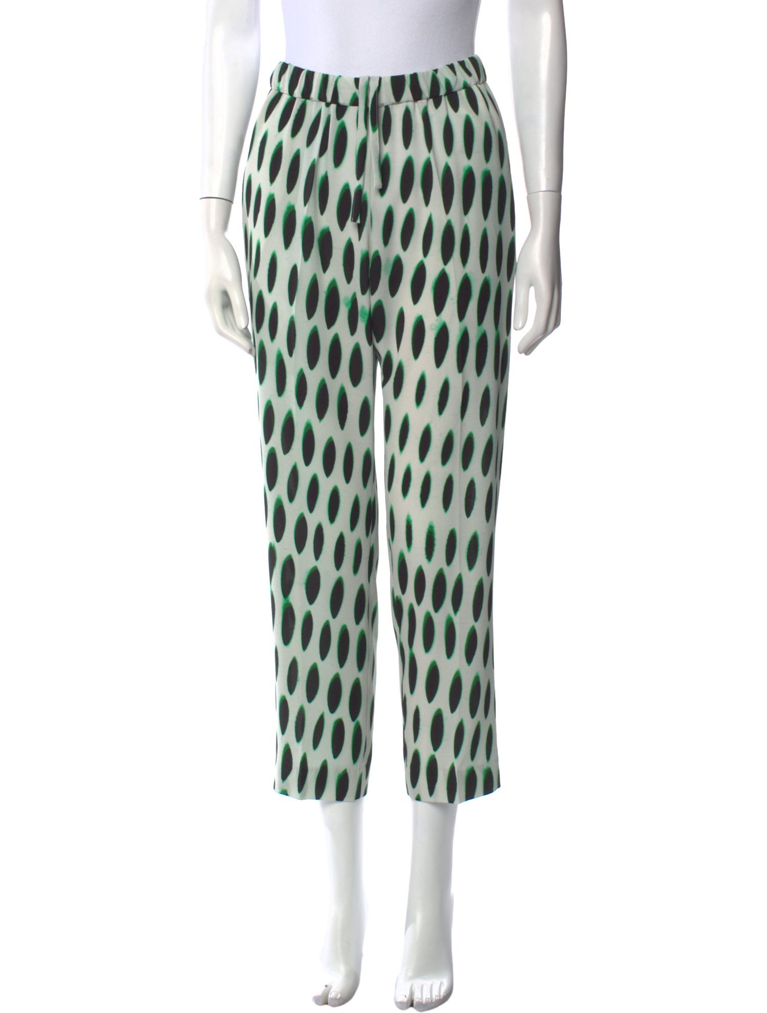 Dries Van Noten Polka Dot Print Straight Leg Pants