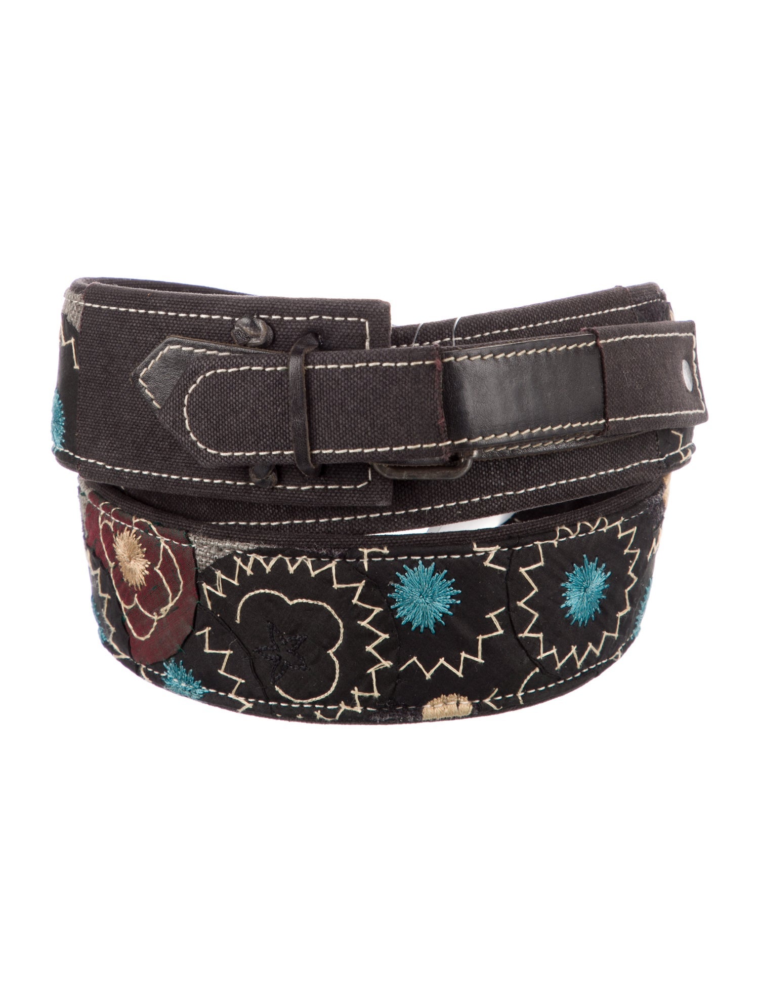 Dries Van Noten Wide Embroidered Accent Belt