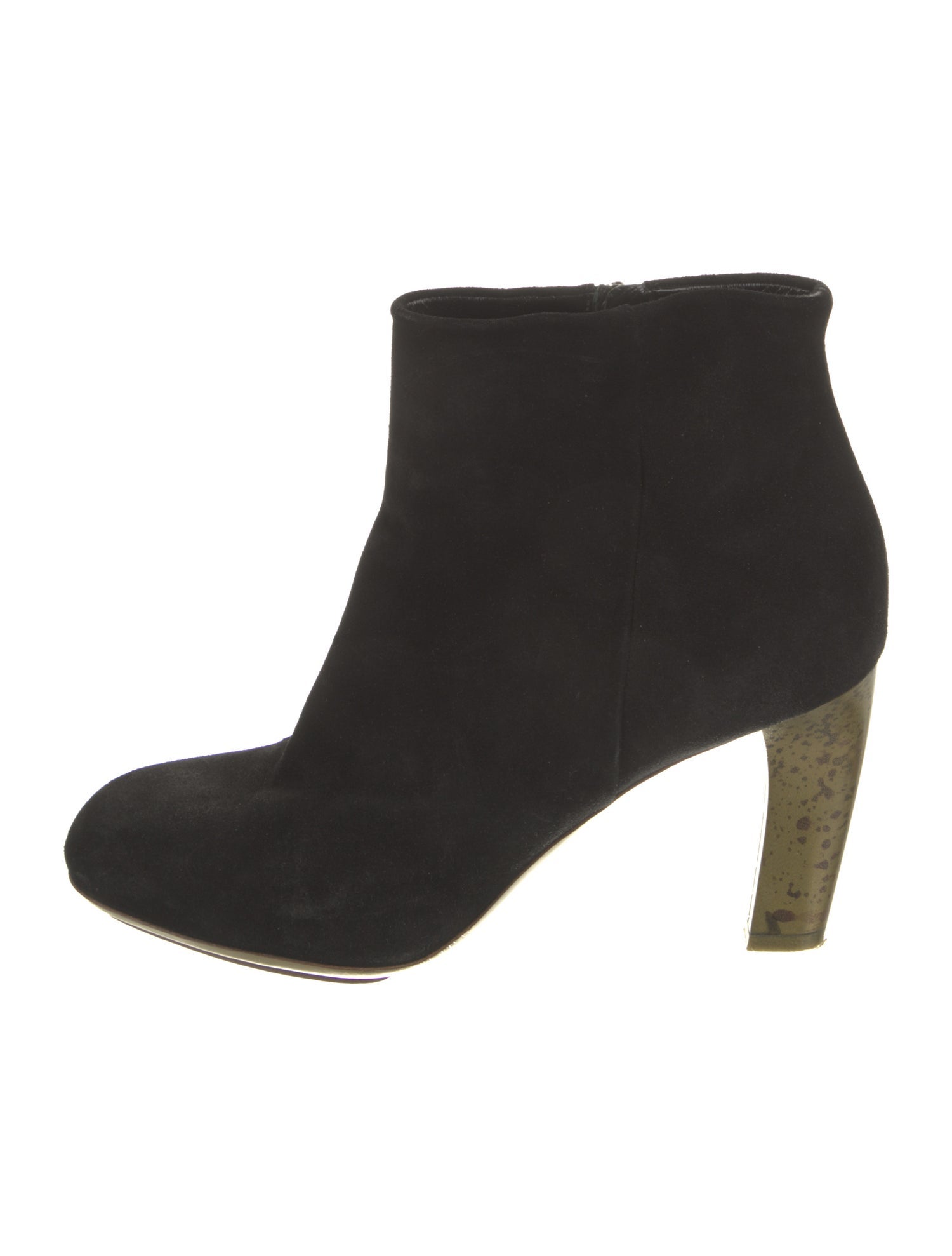 Dries Van Noten Suede Colorblock Pattern Boots