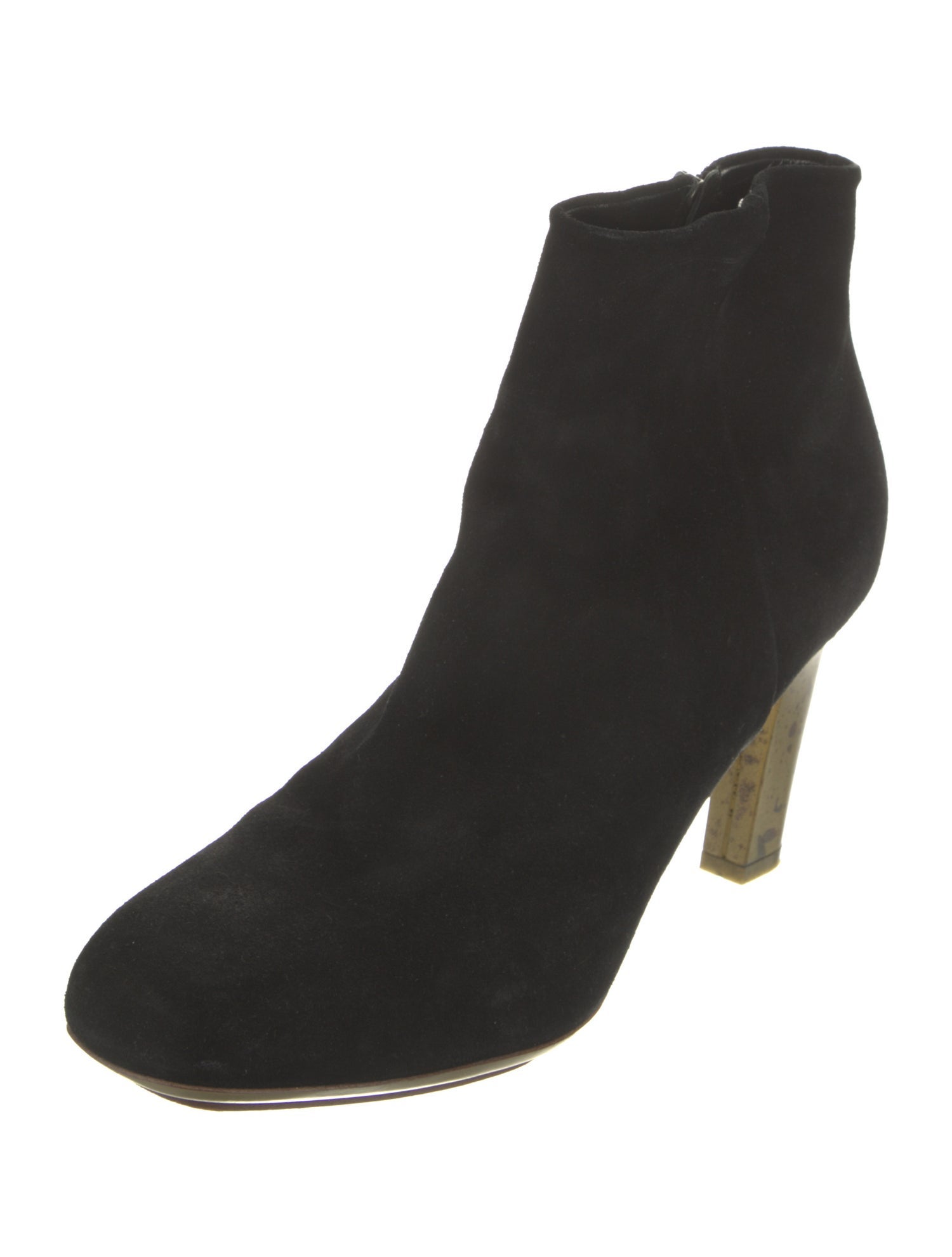 Dries Van Noten Suede Colorblock Pattern Boots