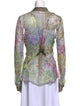 Dries Van Noten Printed Long Sleeve Button-Up Top