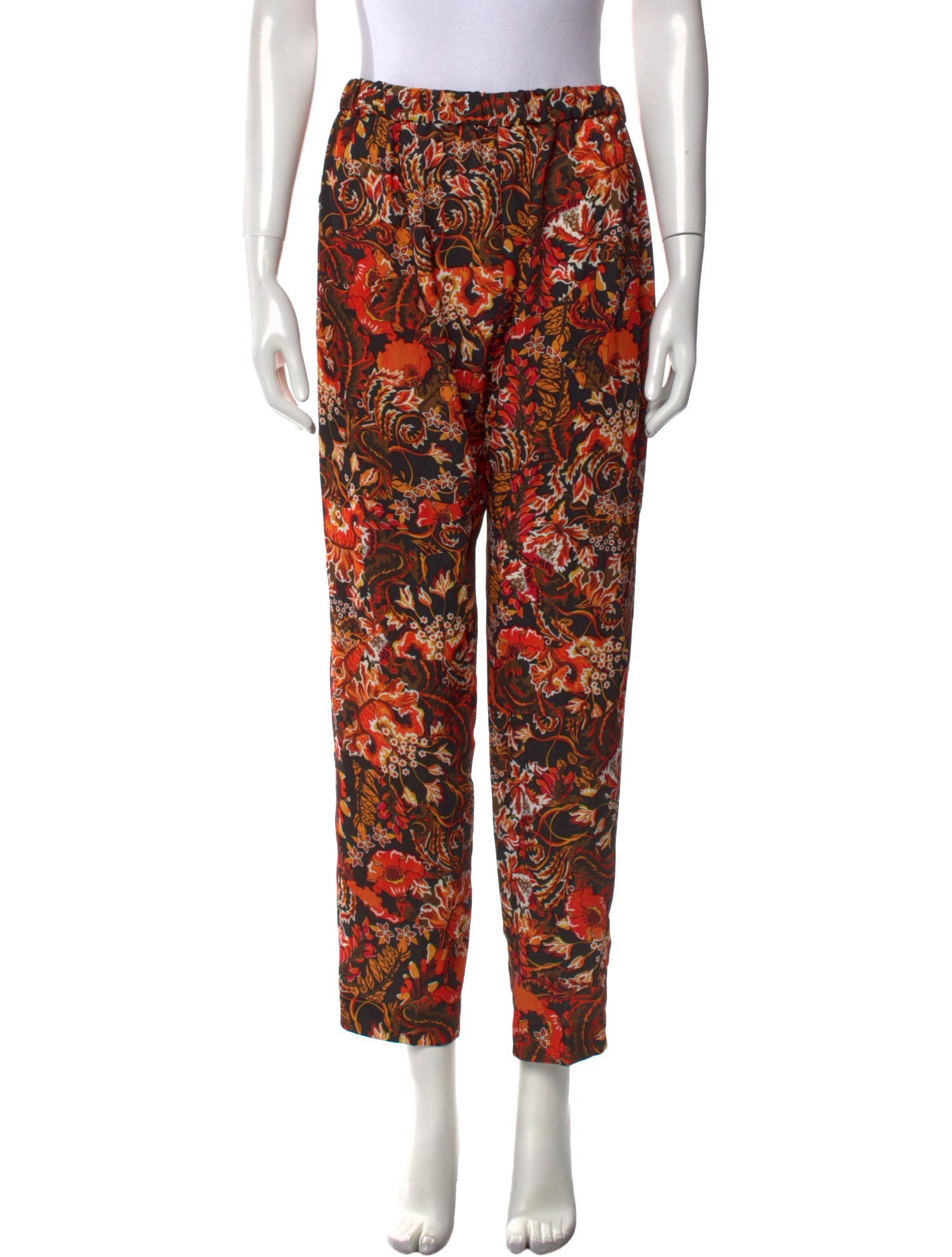 Dries Van Noten Floral Print Straight Leg Pants
