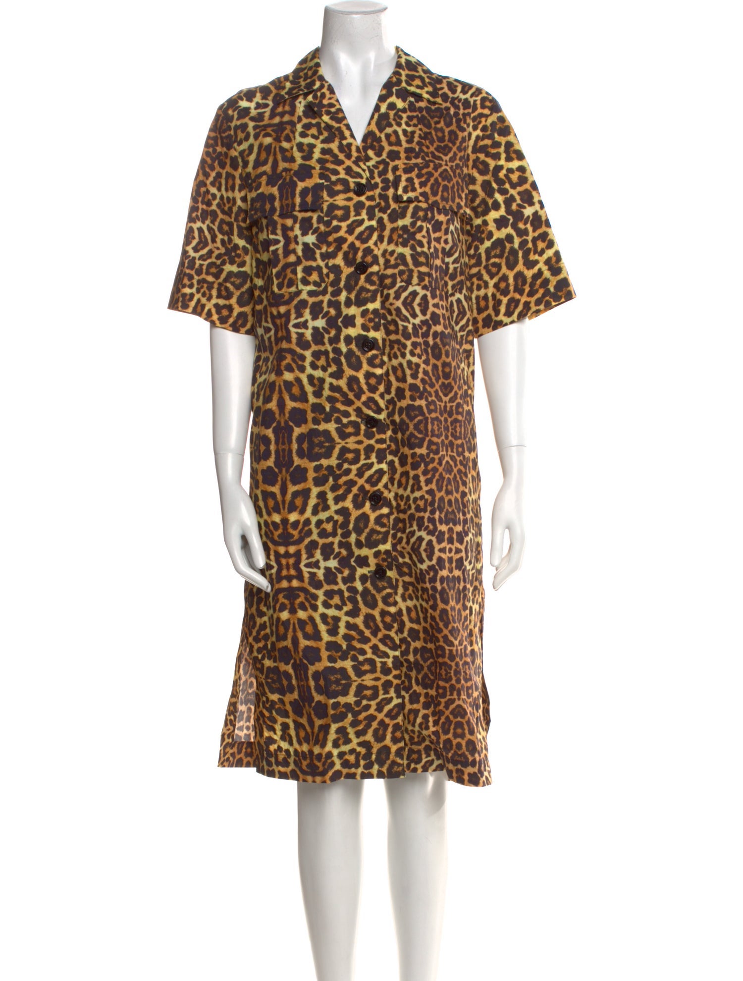 Dries Van Noten Animal Print Midi Length Dress