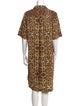 Dries Van Noten Animal Print Midi Length Dress