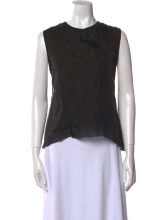 Dries Van Noten Silk Crew Neck Top