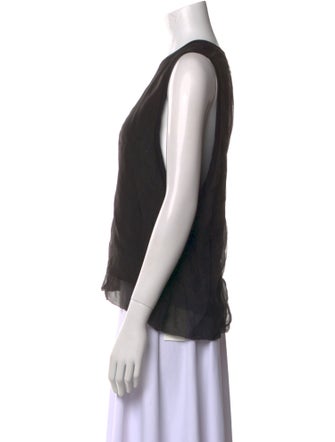 Dries Van Noten Silk Crew Neck Top